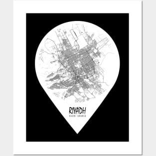 Riyadh, Saudi Arabia City Map - Travel Pin Posters and Art